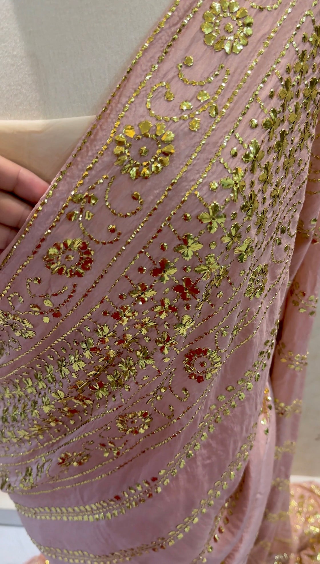 Gulabi Saree on Raw Silk