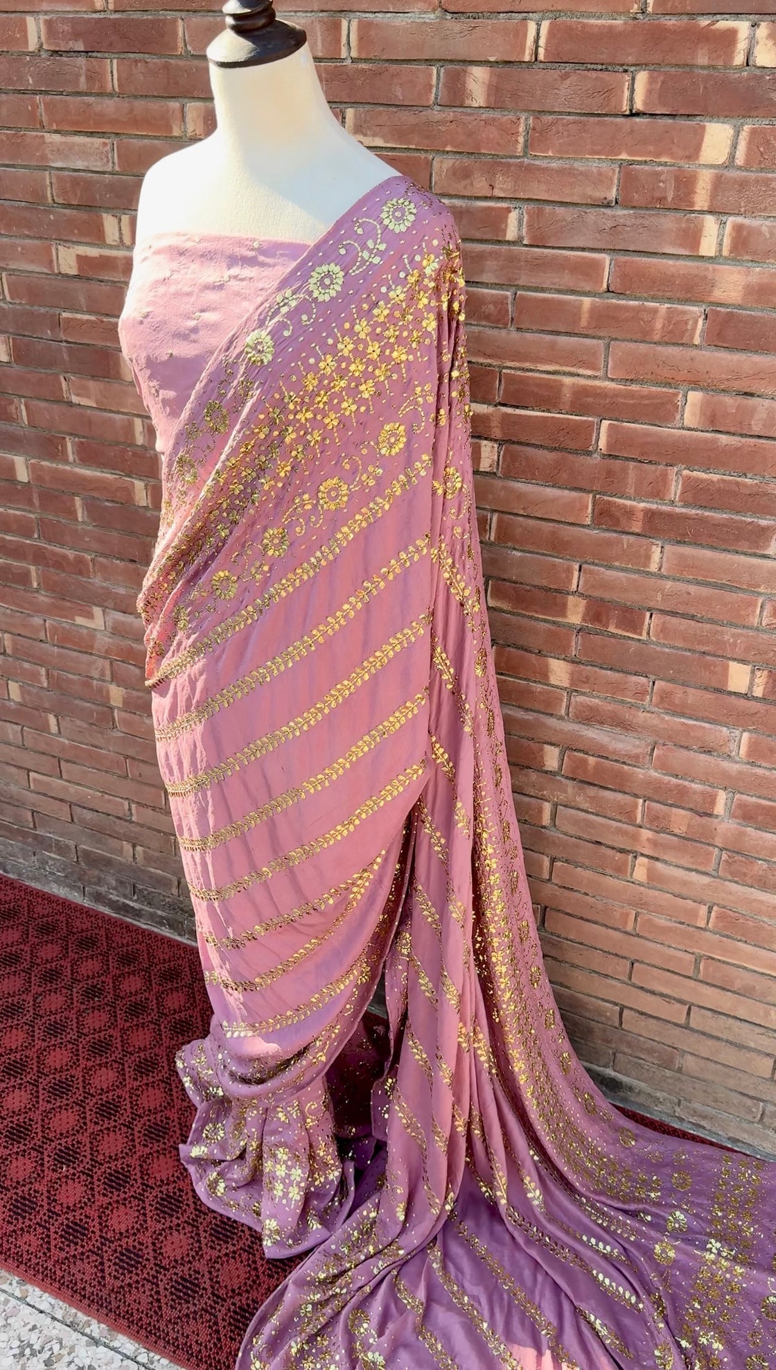 Gulabi Saree on Raw Silk