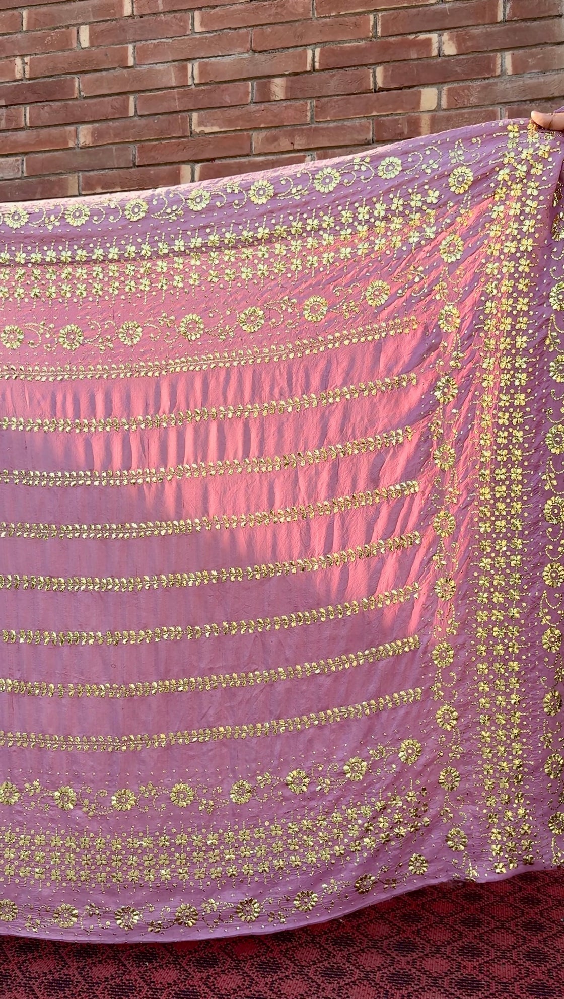 Gulabi Saree on Raw Silk