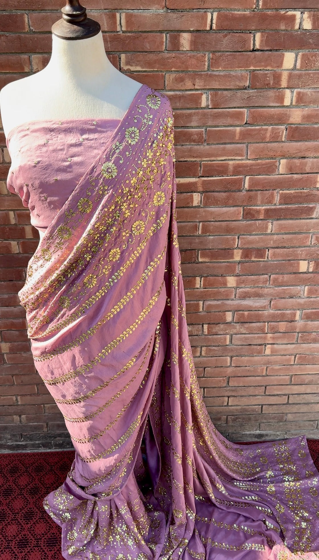 Gulabi Saree on Raw Silk