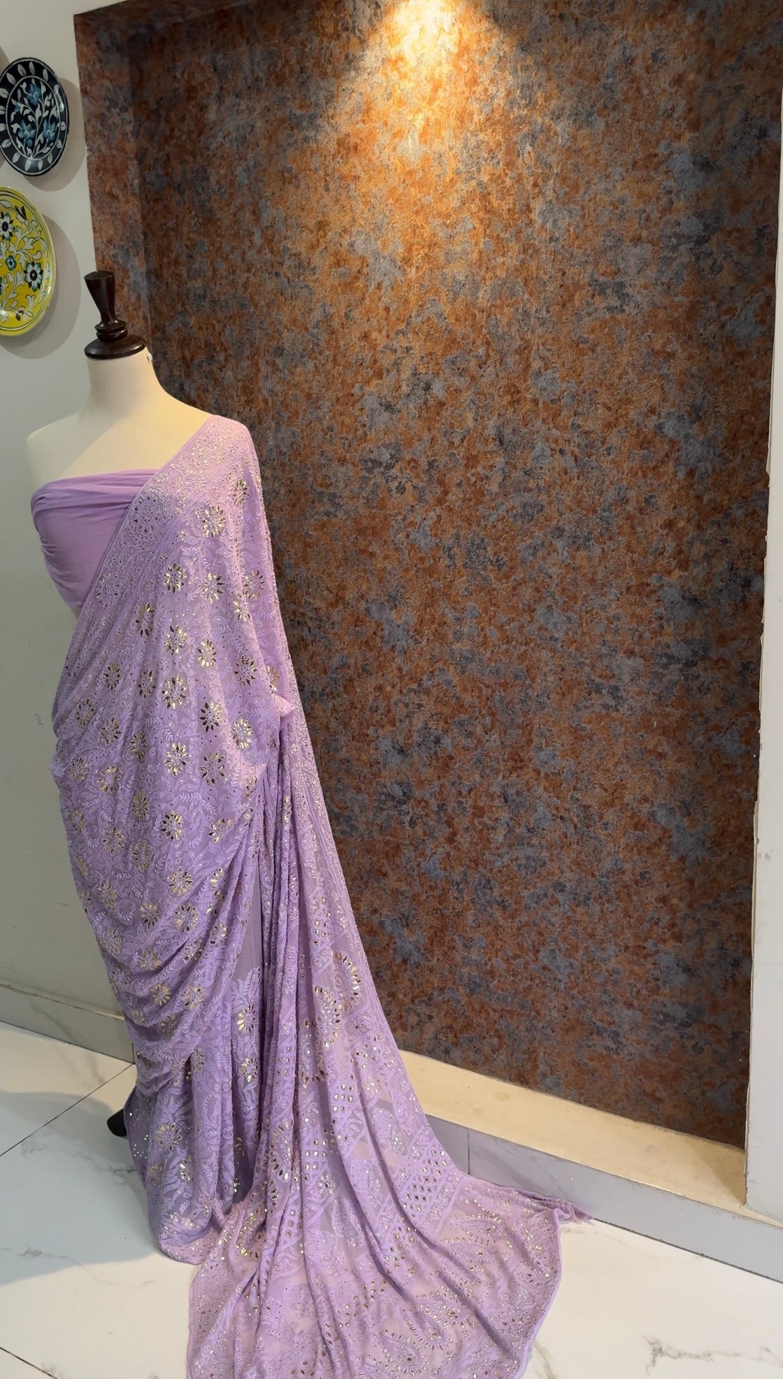 Farah Chikenkari Saree
