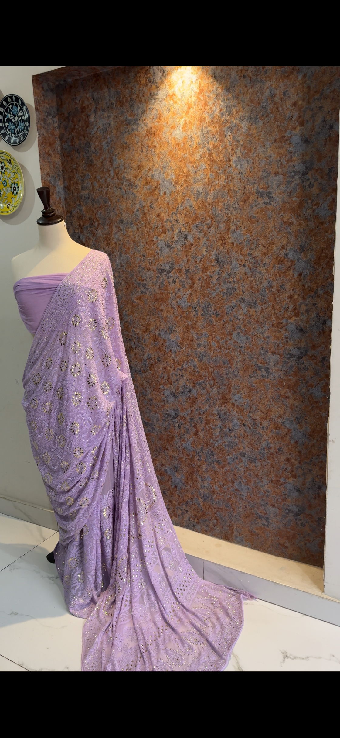 Farah Chikenkari Saree