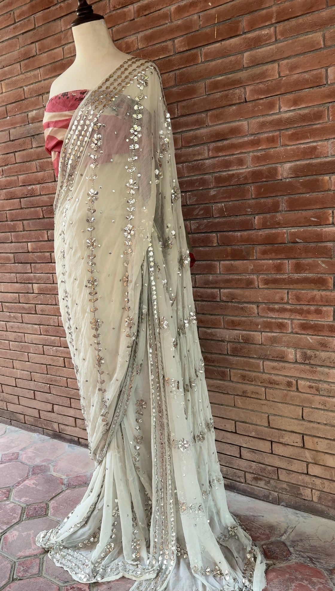 Silver Elegance Saree