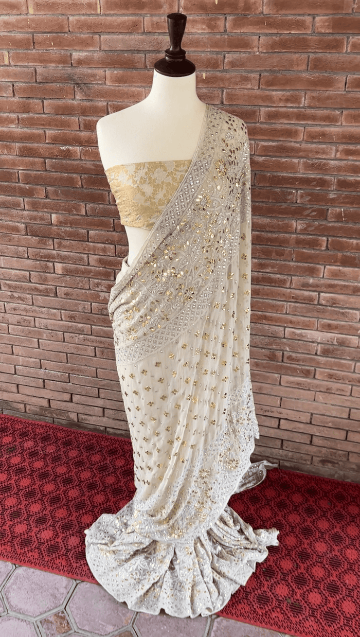 Chikenkari Saree