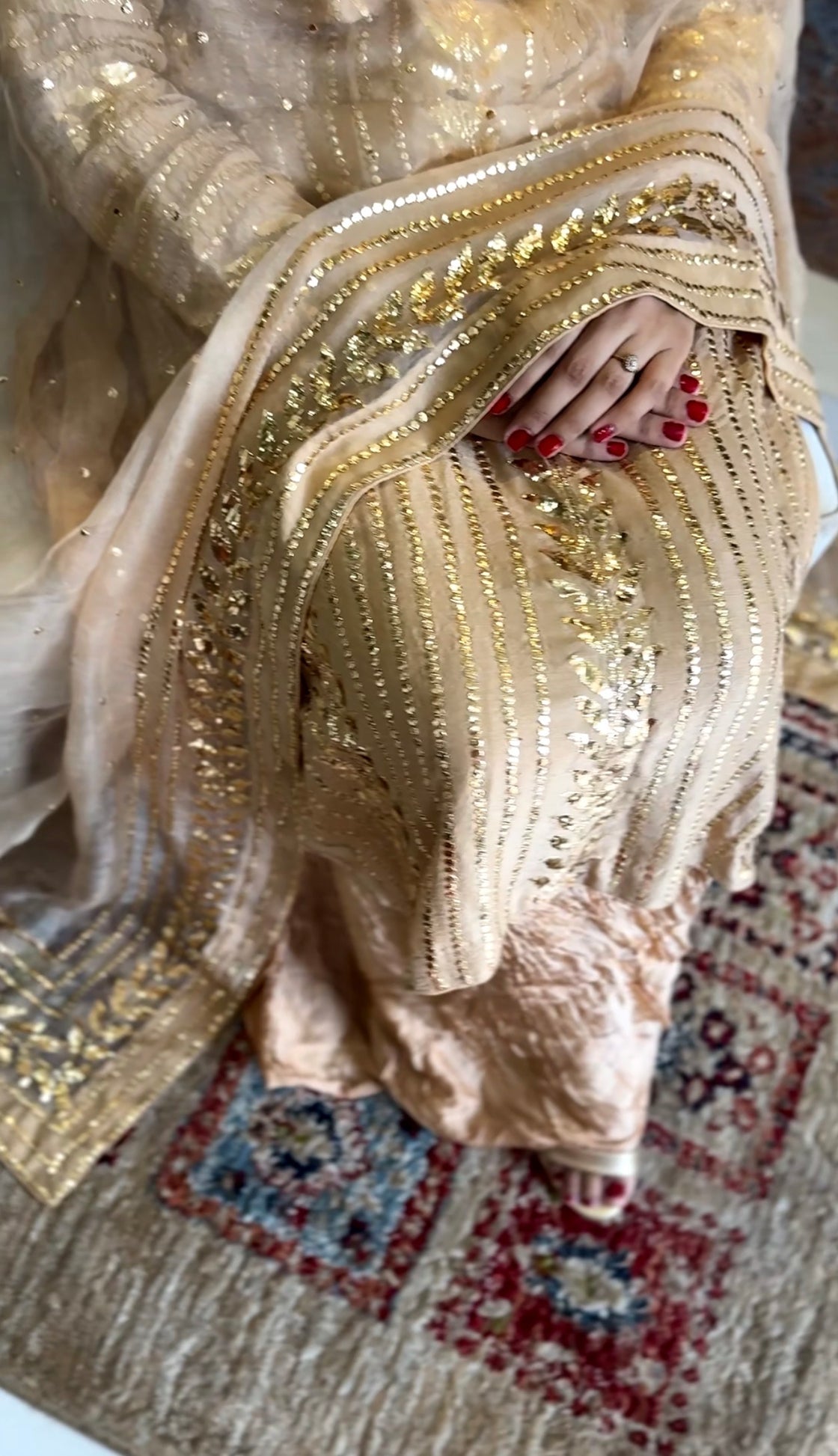 Beatiful Rose Gold Mukesh Dress