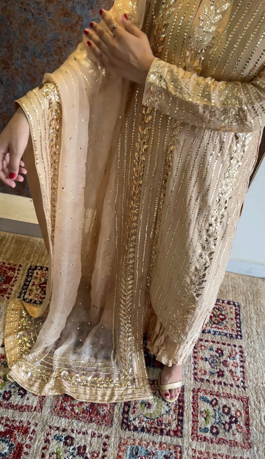 Beatiful Rose Gold Mukesh Dress