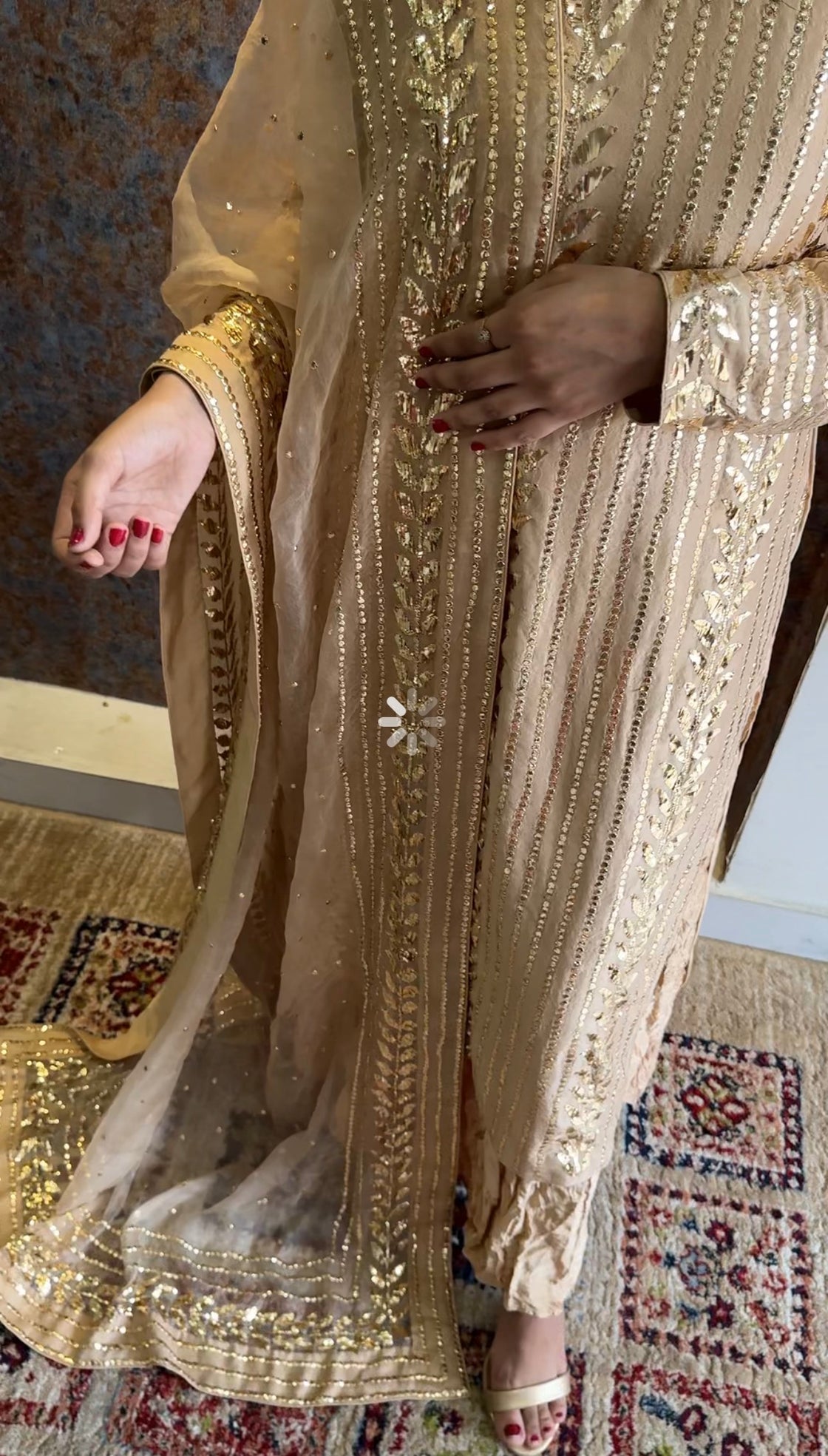 Beatiful Rose Gold Mukesh Dress