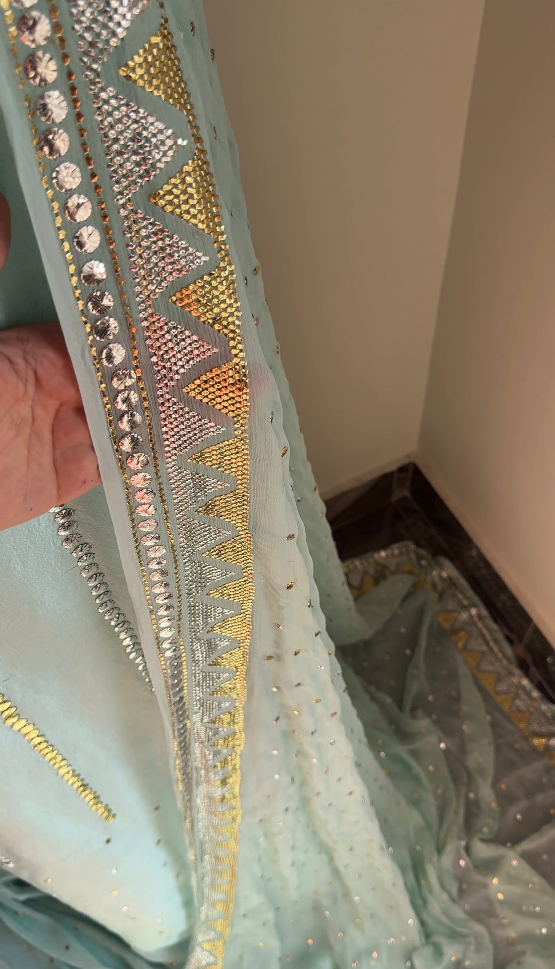 Blue Mukesh Dress