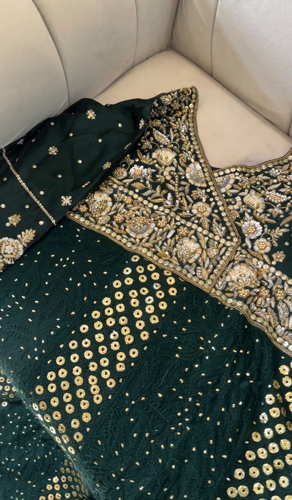 Green Chikankari