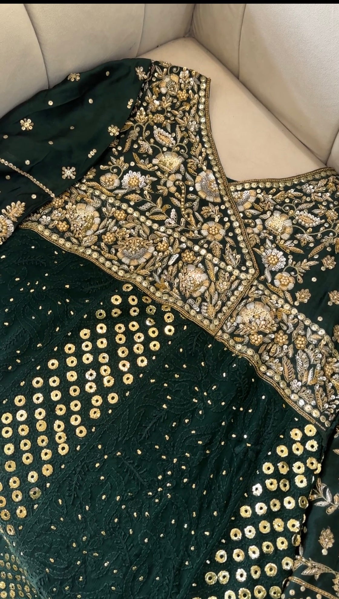 Green Chikankari