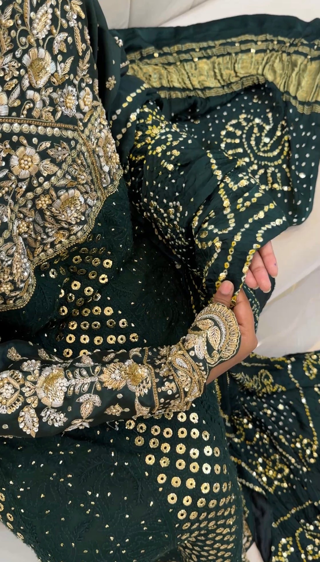 Green Chikankari