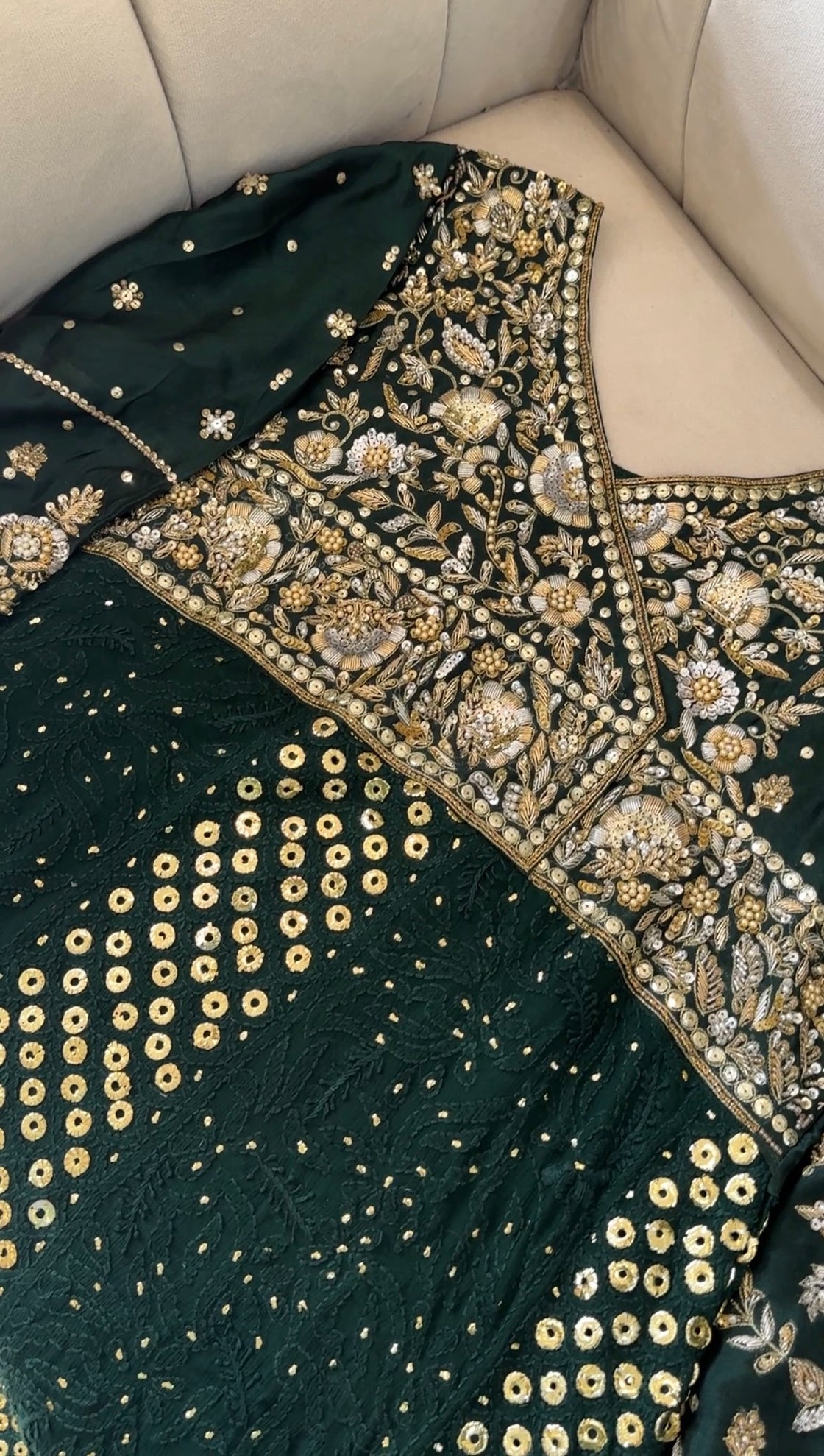 Green Chikankari