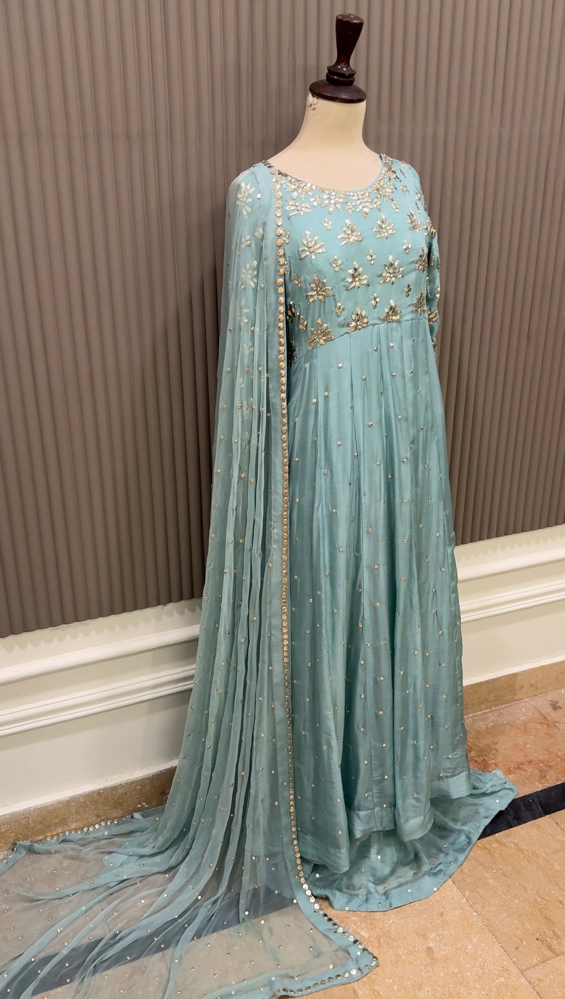 Ice Blue Anarkali
