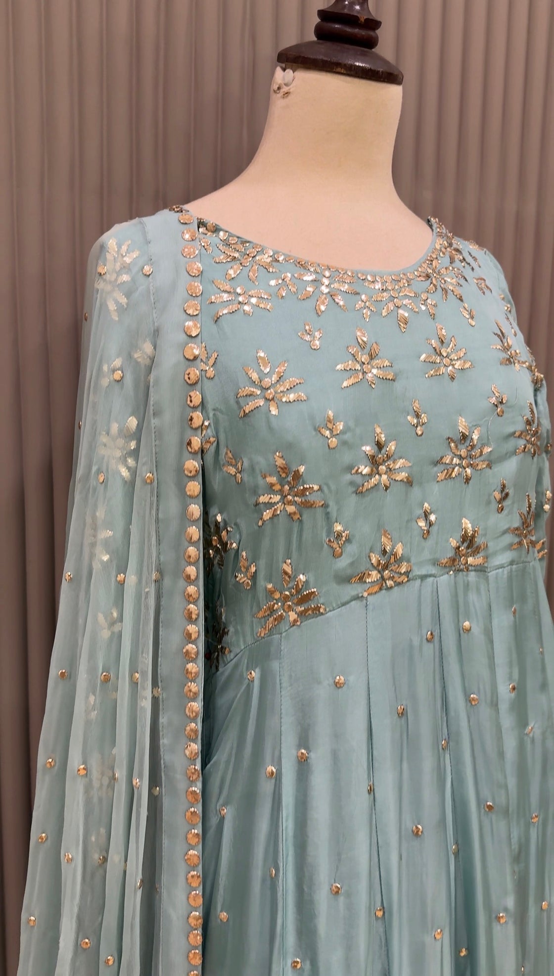 Ice Blue Anarkali