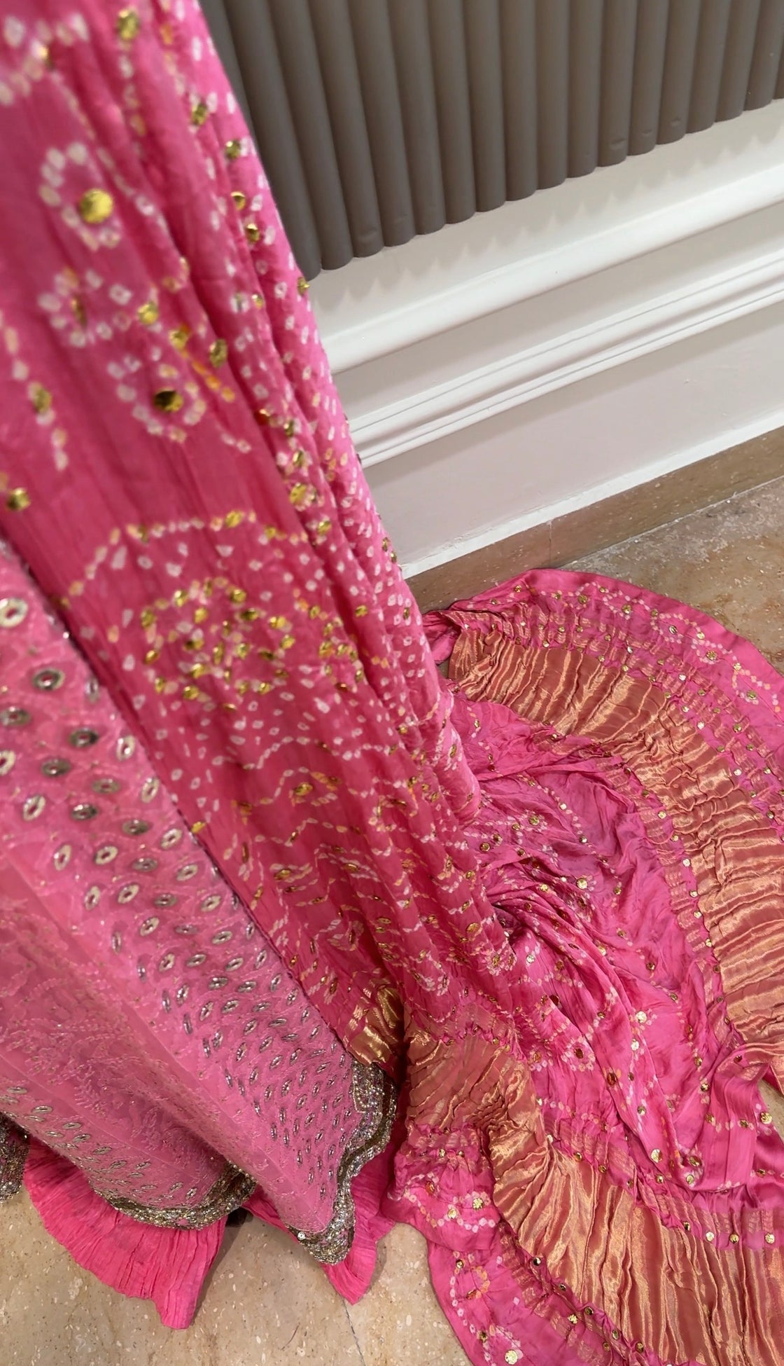 Pink Chikenkari Anrakha